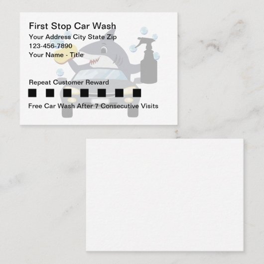Car Wash Customer Rewards Theme Visitekaartjes (Voorkant / Achterkant)