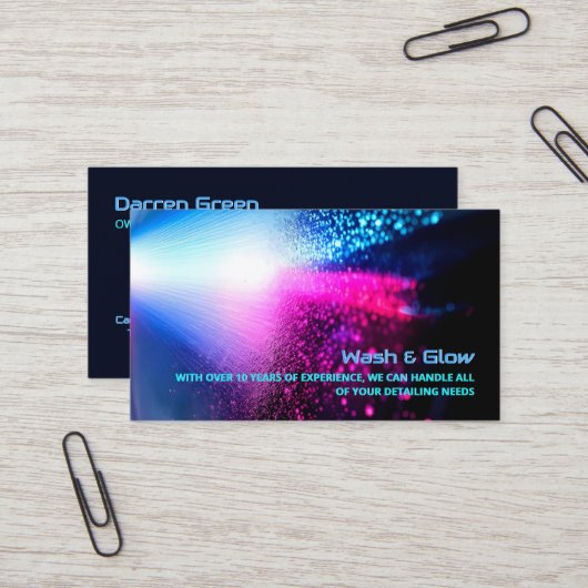 Car Wash Detailer Visitekaartje (Voorkant / Achterkant in situ)