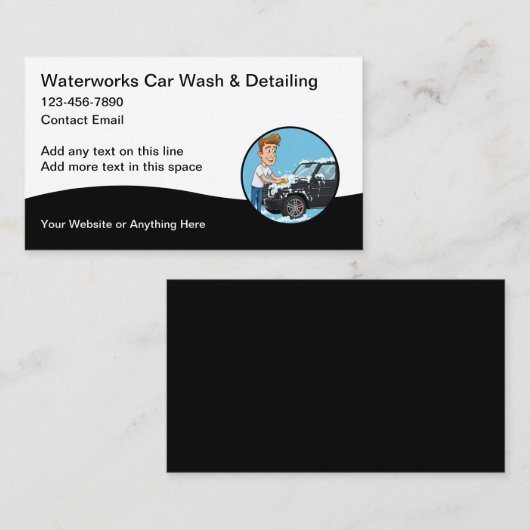 Car Wash Detailing Thema Visitekaartjes (Voorkant / Achterkant)