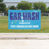 Car Wash Fundraiser Event Blauwe Bubbels Spandoek (Insitu)