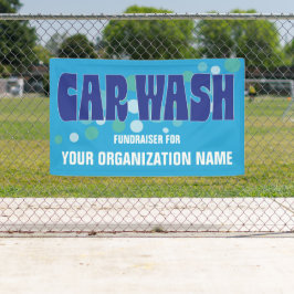 Car Wash Fundraiser Event Blauwe Bubbels Spandoek