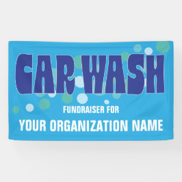 Car Wash Fundraiser Event Blauwe Bubbels Spandoek