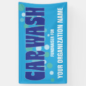 Car Wash Fundraiser Event Blauwe Bubbels Spandoek (Verticaal)