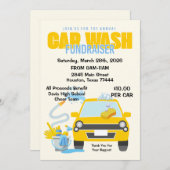 Car Wash Fundraiser Uitnodiging (Voorkant / Achterkant)