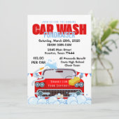 Car Wash Fundraiser Uitnodiging (Staand voorkant)