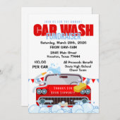 Car Wash Fundraiser Uitnodiging (Voorkant / Achterkant)
