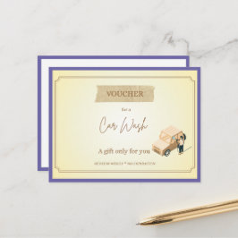 'Car Wash' Grappige Cadeau Bon  Briefkaart