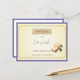 'Car Wash' Grappige Cadeau Bon Briefkaart