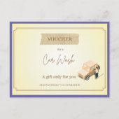 'Car Wash' Grappige Cadeau Bon Briefkaart (Voorkant)