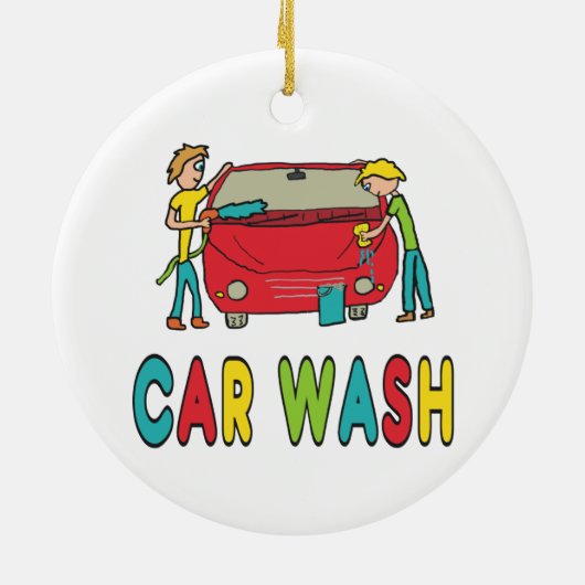 Car Wash Keramisch Ornament (Achterkant)