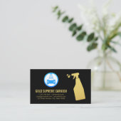 Car Wash Logo| Schoonmaakservice Goud Visitekaartj Visitekaartje (Staand voorkant)