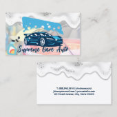 Car Wash Logo | zeepschuim | Automatisch Visitekaartje (Voorkant / Achterkant)