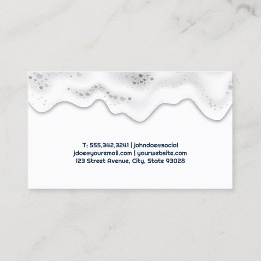 Car Wash Logo | zeepschuim | Automatische services Visitekaartje (Achterkant)