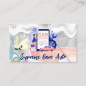 Car Wash Logo | zeepschuim | Automatische services Visitekaartje (Voorkant)