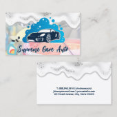 Car Wash Logo | Zeepschuim en bubbels Visitekaartje (Voorkant / Achterkant)