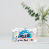 Car Wash Logo | Zeepschuim en bubbels Visitekaartje (Staand voorkant)