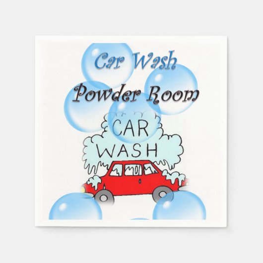 Car Wash Powder Room Paper Napels Servet (Voorkant)