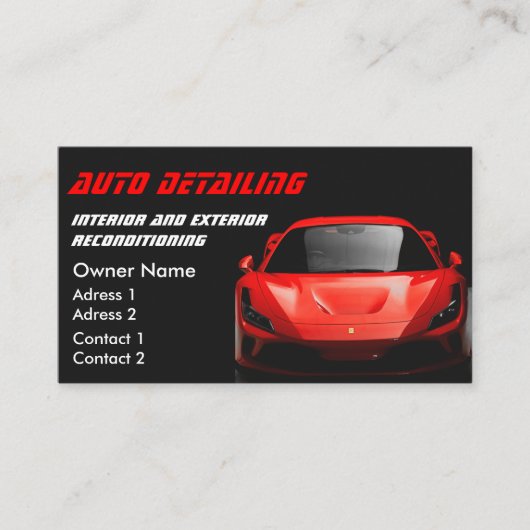Car Wash Professional Auto Detailing QR Code Visitekaartje (Voorkant)