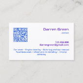 Car Wash QR Visitekaartje (Achterkant)