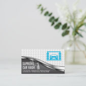 Car Wash Service Metallic White Mesh Visitekaartje (Staand voorkant)