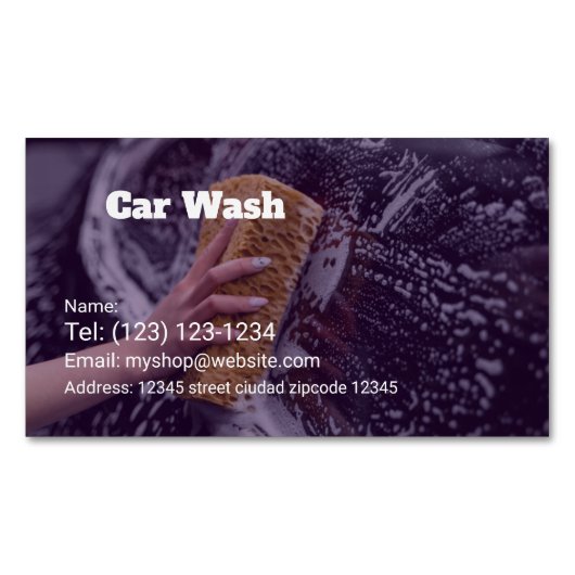 car wash services editable   business card magnetisch visitekaartje (Voorkant)