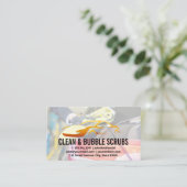 Car Wash Soap Bubbles Logo | Automatische services Visitekaartje (Staand voorkant)