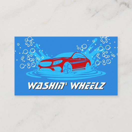 Car Wash Splash Logo | Zeepbellen Visitekaartje (Voorkant)