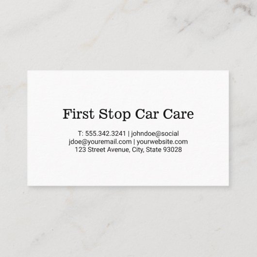 Car Wash Spray Logo | Auto Cleaning Care Visitekaartje (Achterkant)