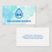 Car Wash Water Logo | Waterverf achtergrond Visitekaartje (Voorkant / Achterkant)