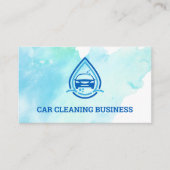 Car Wash Water Logo | Waterverf achtergrond Visitekaartje (Voorkant)