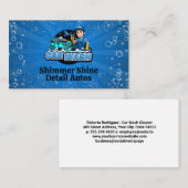 Car Wash Worker Cleaning | Automatische details Visitekaartje (Voorkant / Achterkant)