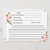 Car wedding Navy Floral Bridal Shower &Recipe All  Kaart (Achterkant)