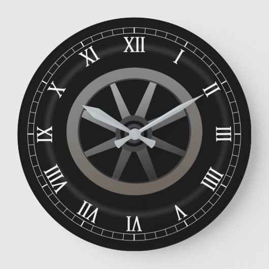 Car Wheel Auto Themed Design Grote Klok (Voorkant)