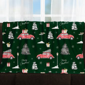 Car Winter Pattern Merry kerst Green medium Fleece Deken