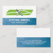 Car Wrench Logo | Mechanic Auto Repair Services Visitekaartje (Voorkant / Achterkant)