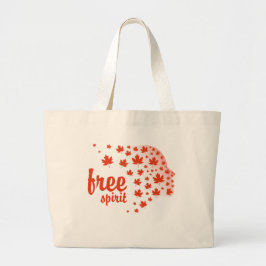 Cara del espíritu libre, otoño grote tote bag