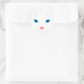 Cara Gato Blanco Ronde Sticker (Tas)