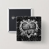 Cara Mia, Mon Cherie Vierkante Button 5,1 Cm (Voorkant /achterkant)