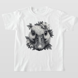 Cara the Goose with Flowers - Kids T-Shirt