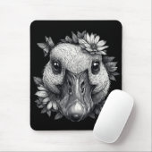 Cara the Goose with Flowers - Mouse Pad Muismat (Met muis)