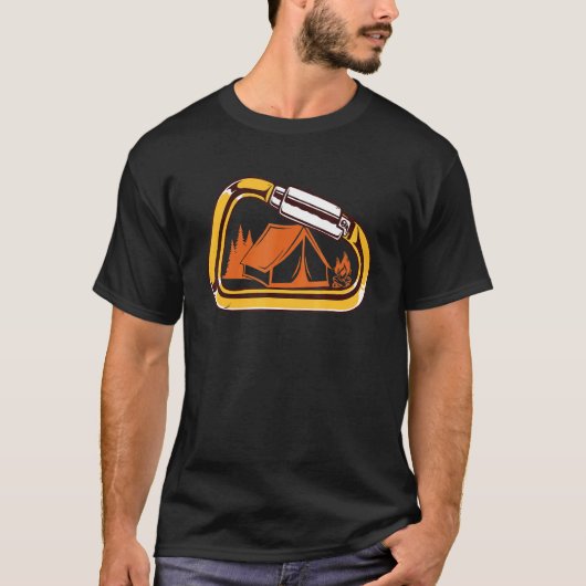 Carabiner Camping Campfire Rock-klimmen T-shirt (Voorkant)