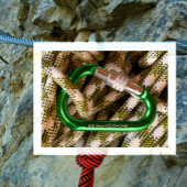 Carabiner en klimloopbaan briefkaart