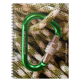 Carabiner en Notitieboek van de klimloop
