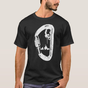 Carabiner met bergbergbergbeklimmen t-shirt