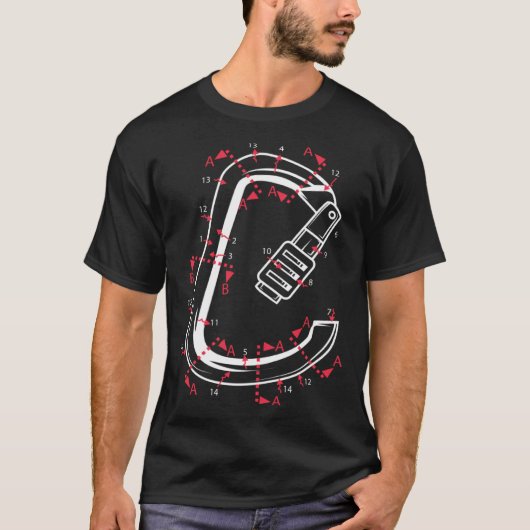 Carabiner Mountain Climber Or Climbing Expert T-shirt (Voorkant)