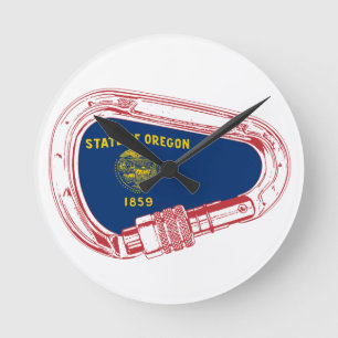 Carabiner van de vlag van Oregon Ronde Klok