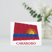 Carabobo Waving Flag met naam Briefkaart (Staand voorkant)