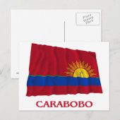 Carabobo Waving Flag met naam Briefkaart (Voorkant / Achterkant)