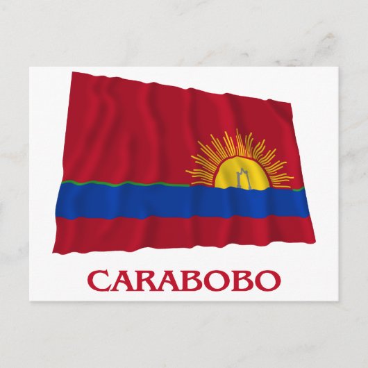 Carabobo Waving Flag met naam Briefkaart (Voorkant)