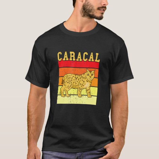 Caracal Cat Retro  Dier Wilde Cat Lynx Coa T-shirt (Voorkant)